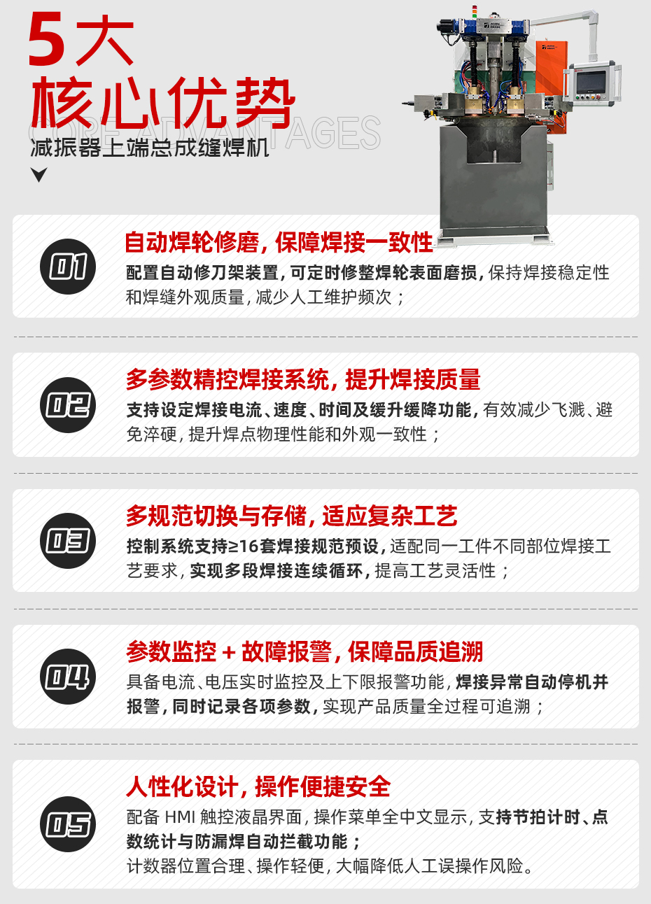減振器上端總成縫焊機(jī)詳情核心優(yōu)勢